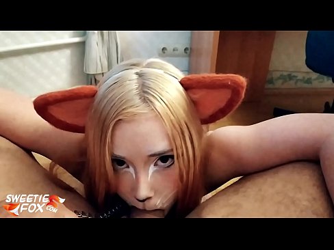 ❤️ Kitsune gbe dick ati pẹlu ni ẹnu rẹ ❤❌ Fidio furo ❤